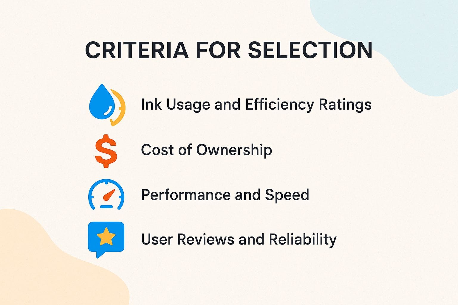 Criteria for Selection