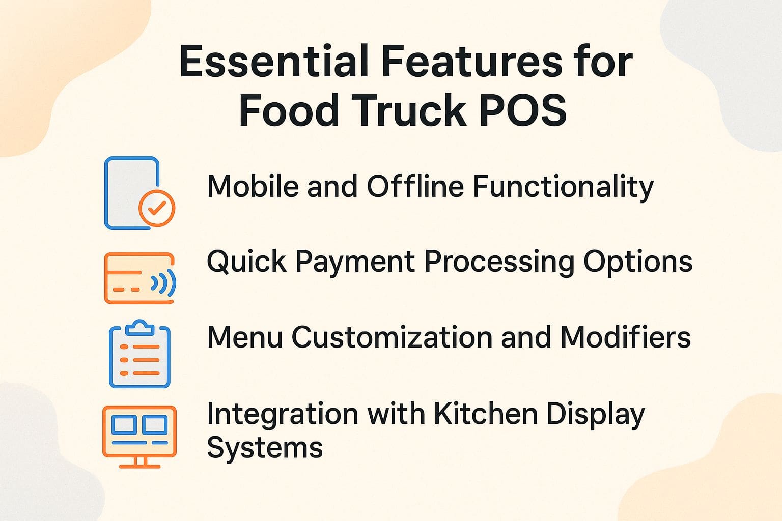 Essential Features for Food Truck POS Essential Features for Food Truck POS